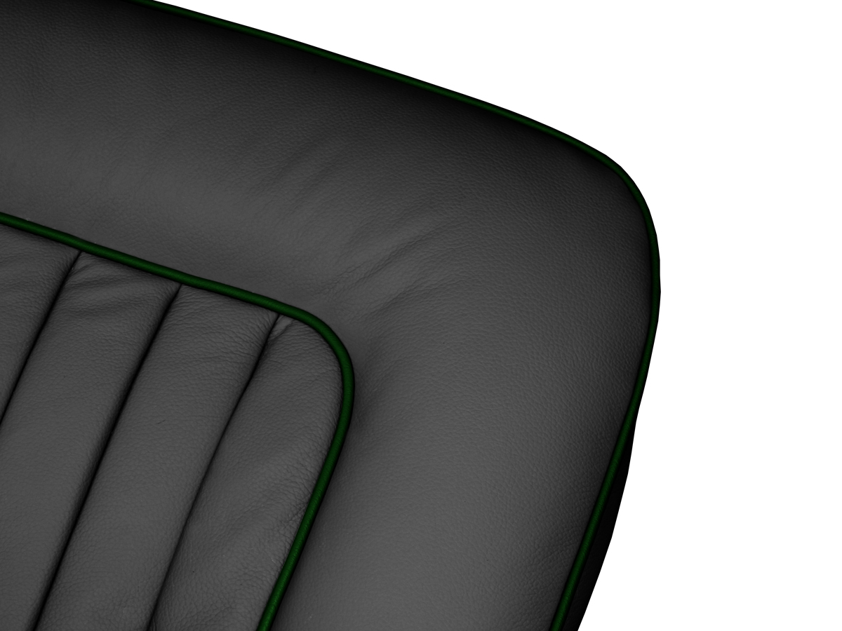 Black with Green Piping