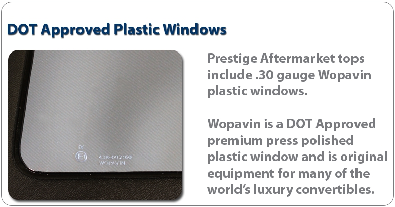 DOT Approved Wopavin Plastic Windows