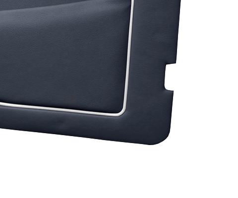 Blue with White Piping