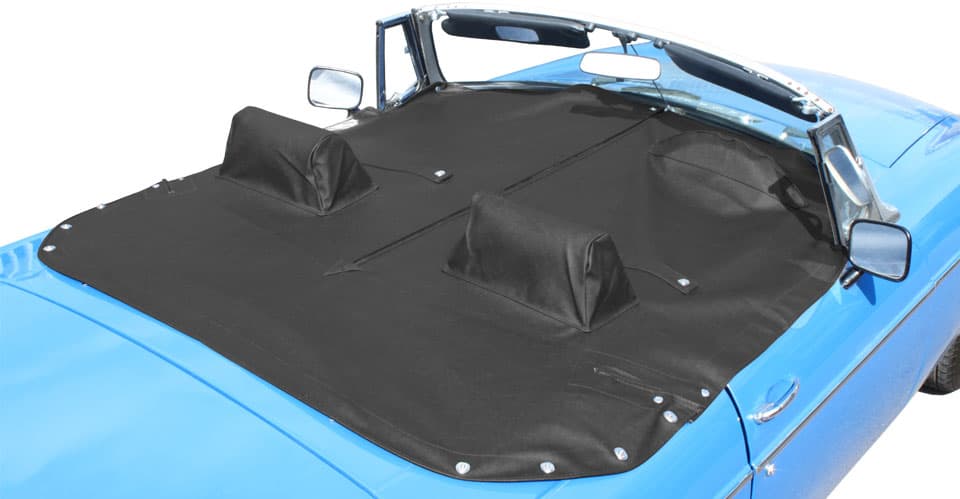 Mgb Tonneau Cover Black Vinyl 1962 1974 With Headrest Pockets Ebay