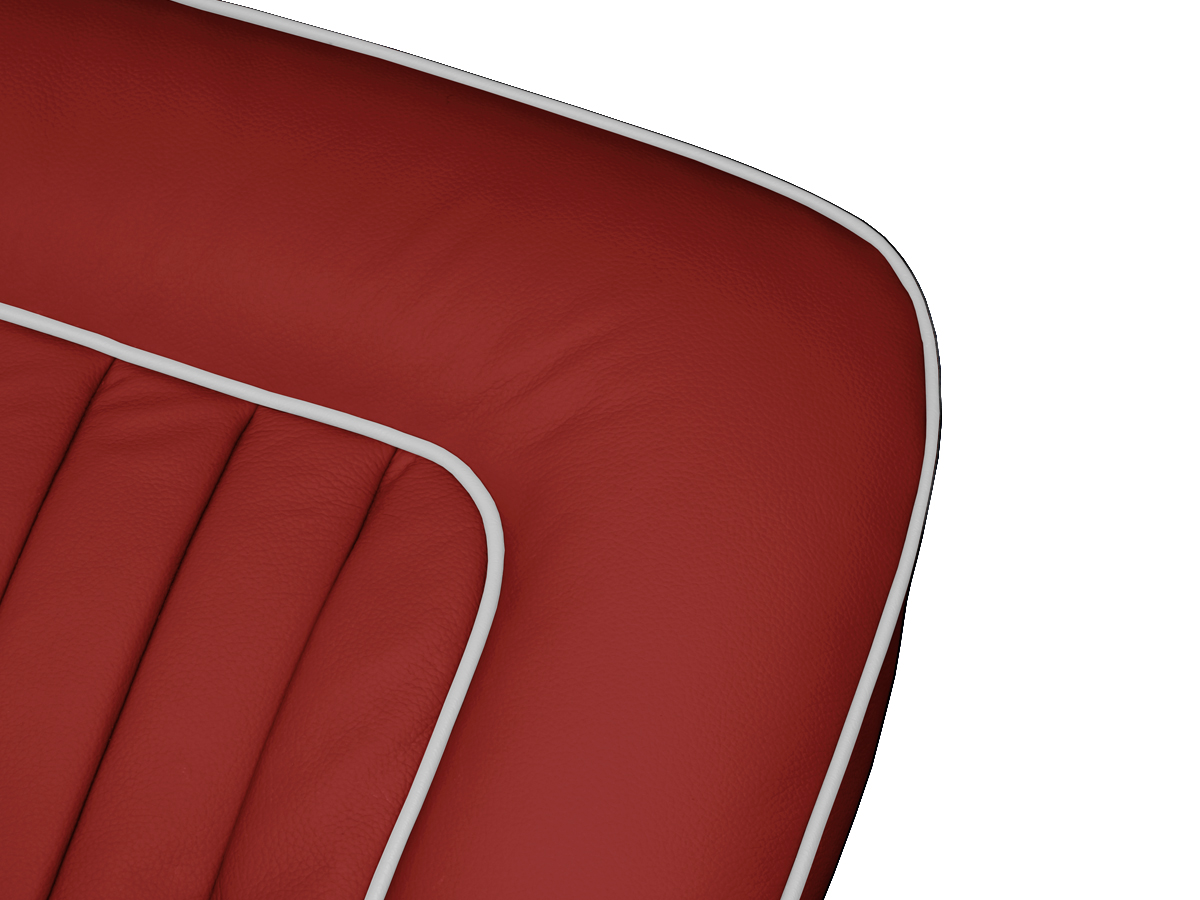 Red with White Piping