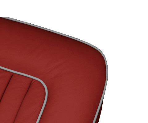 Red with Grey Piping